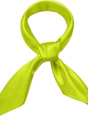 Women's Green Silk Feeling Scarf 23.6'' Square Satin Scarf Neck Head Bandana